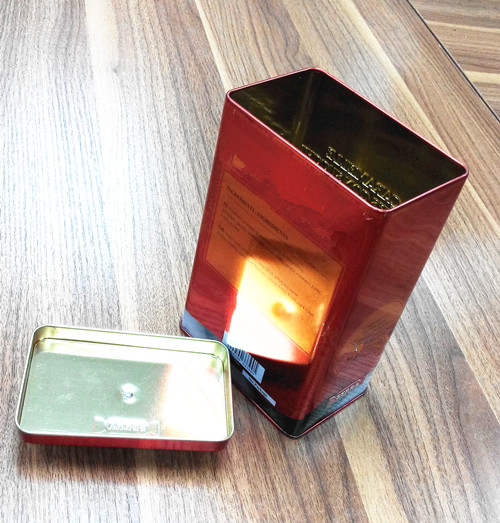 square coffee tin box